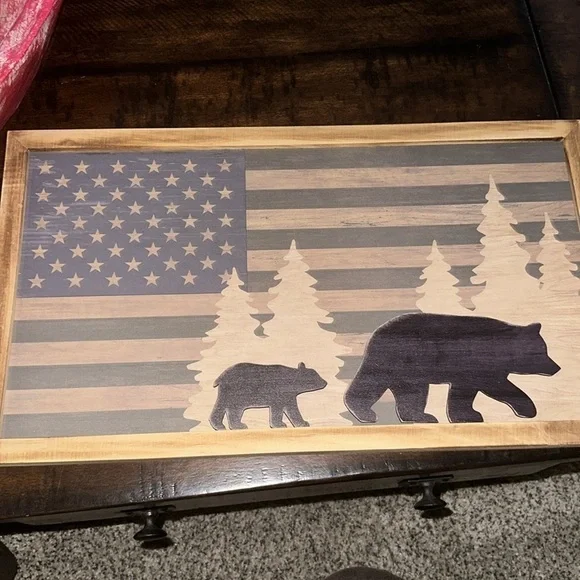 NWT Open Road Bass Pro Bear Americana wall art - Picture 5 of 5